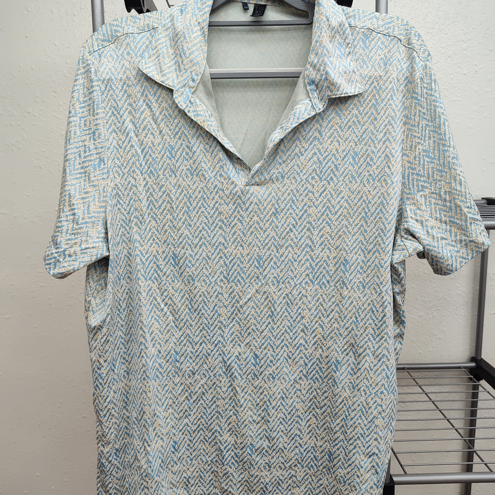 Adidas Casual Blue and White Chevron Shirt Size XL